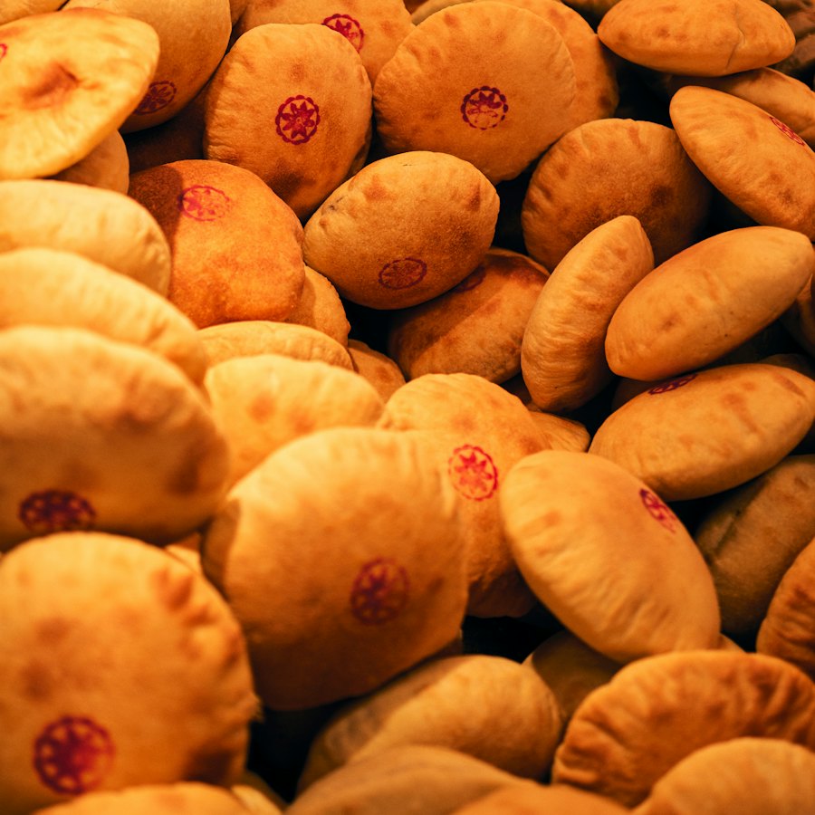 A pile of Arabic flatbread
