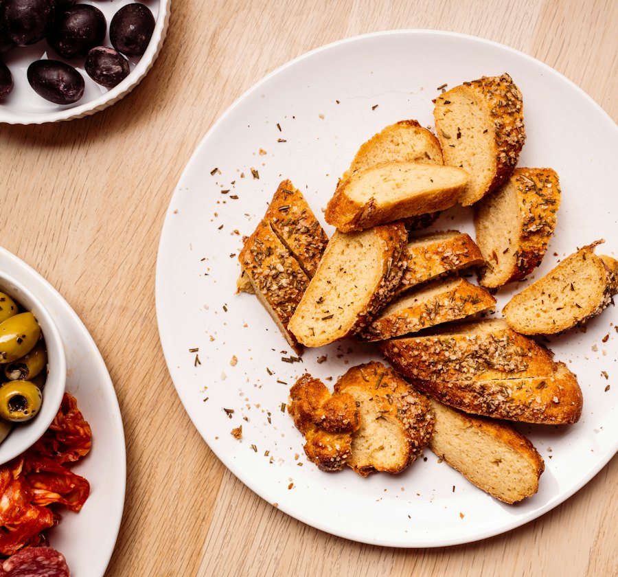 Toasted bread slices
